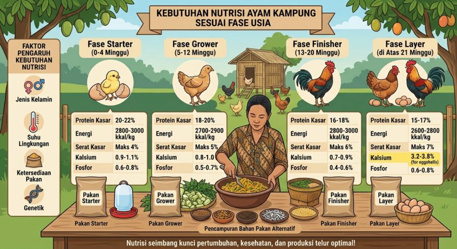 Nutrisi Ayam Kampung Sesuai Fase Usia