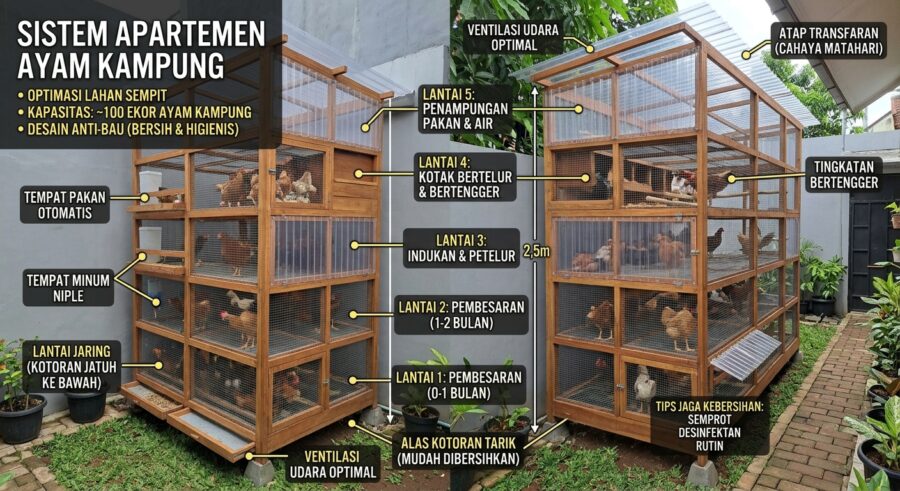 Syarat & Persiapan Kandang Ayam Kampung Ideal Untuk Cepat Panen